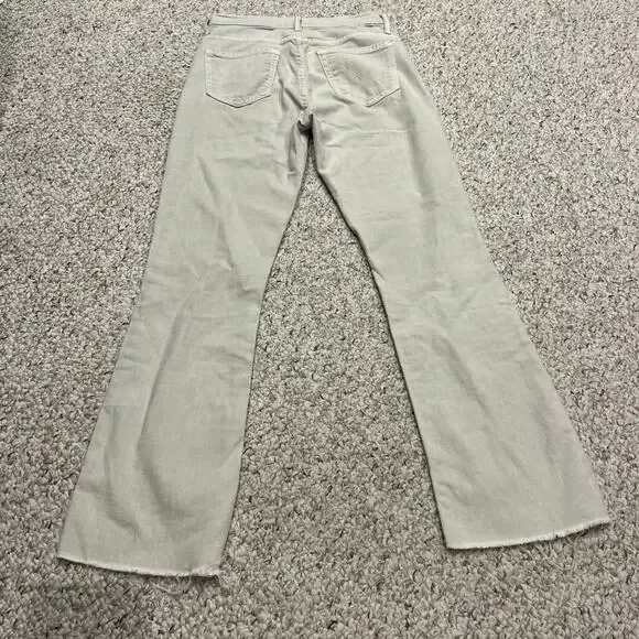 Mother The Insider Ankle Fray Jeans Sz 25 Chalk It Up Denim Casual Ivory - Picture 9 of 10